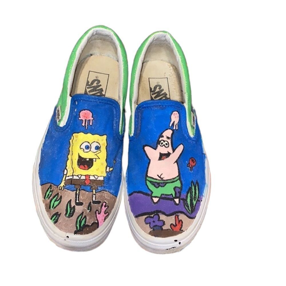 •VANS• Hand painted spongebob VANS